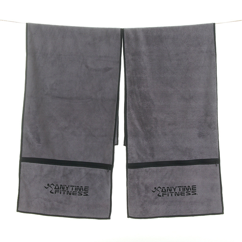 Zipper Flap Pocket Pants Sports Towel, Single Color Silk Screen Logo, Brushed Process, Soft, Comfortable, Water-Absorbent, Short Lead Time Zipper Flap Pocket Pants Sports Towel, Single Color Silk Screen Logo, Brushed Process, Soft, Comfortable, Water-Absorbent, Short Lead Time