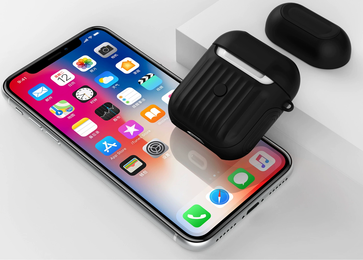 Подходит для нового чехла Apple AirPods2 для багажа TPU+PC двойной защиты от падений противоударный кожух