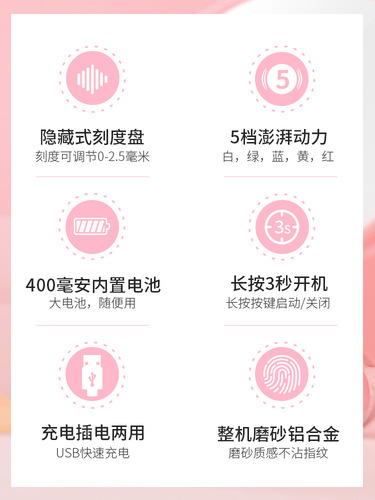 Electric microneedle instrument for acne pits and acne marks, microcrystalline pen, MTS nano shuttle water light introduction instrument, home beauty salon