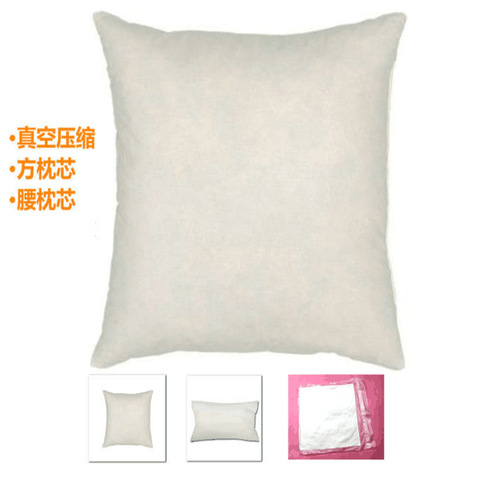 Modern minimalist solid color non-woven square pillow core, vacuum compressed soft PP cotton bed head cushion core and support pad core