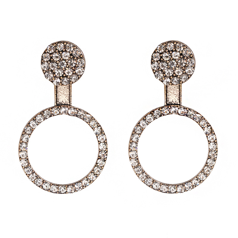 Women&#39;s Exaggerated Earrings With Colorful Diamond Crystal Circle Geometric Earrings display picture 11