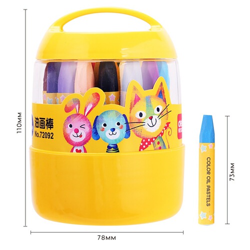 Deli 72090/72091/72092/72093 student children's paintbrush hexagonal rod silky crayon oil pastel stick