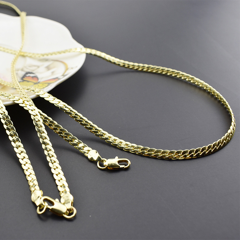 New Electroplated Jewelry Fashionable and Elegant Side Chain Copper K Gold Women's Necklace_voghion.com