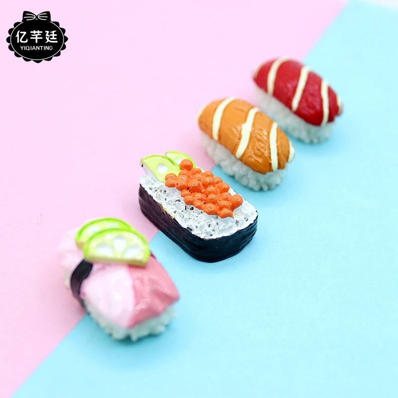 仿真寿司树脂冰箱贴配件 高品质彩绘diy仿真食玩日料寿司卷配件|ru