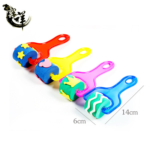 Multiple EVA Foam Roller Brushes, Children's Doodle DIY Finger Painting Colorful Drawing Tools EVA Painting Wheels