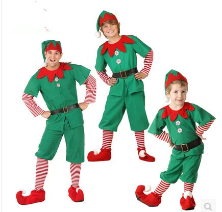 Christmas children’s parents and children’s Christmas clothes Elf Christmas clothes Cosplay ball men’s and women’s Chris