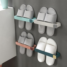 壁掛式立體鞋架省空間無痕貼鞋子收納架牆上粘貼鞋架浴室拖鞋架子