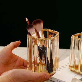 北欧轻奢水晶玻璃纸巾盒抽纸盒餐巾纸家用欧式化妆刷收纳筒笔筒