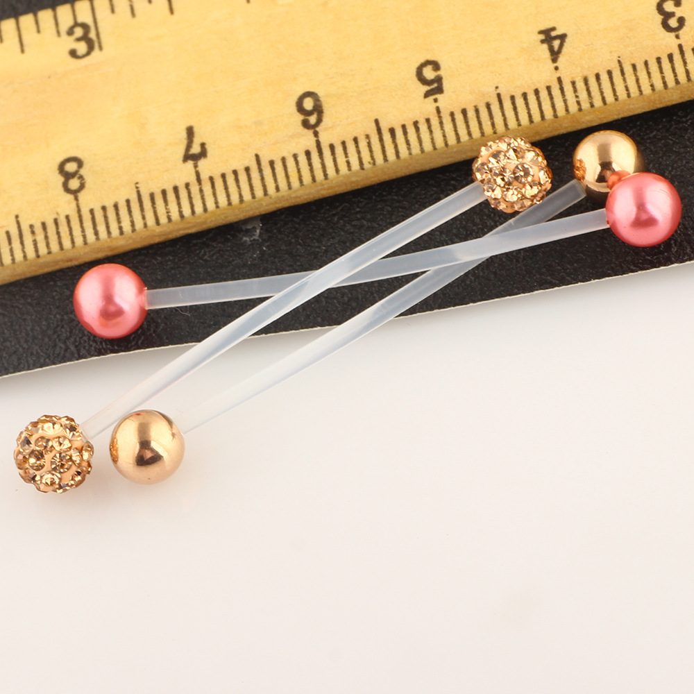 3-Piece Long Soft Rod Industrial Earring Umbilical Piercing Jewelry Set, 316L Surgical Steel, 38mm detail image 8