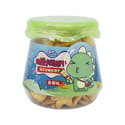 BABY VILLAGE Ocean Animal crackers Cartoon Fish Molar cake children snacks Complementary food flavor
