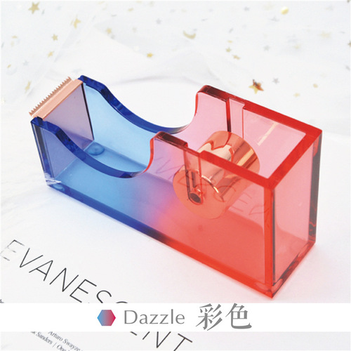 Transparent acrylic tape base cutter small marble rose gold pocket tape and paper tape cutting