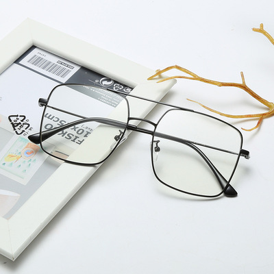 速卖通爆款防蓝光眼镜方框平光镜金属一件代发修脸凹造型男款眼镜|ru