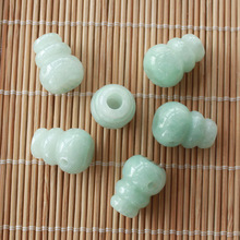 玉器工艺品 玉石缅甸玉翡翠葫芦三通散珠 DIY配件批发 送礼佳品