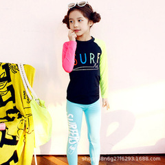 Korean girls' swimsuit, medium and large children's long-sleeved trousers, sun protection, quick-drying wetsuit, girls, students and children's split swimsuit