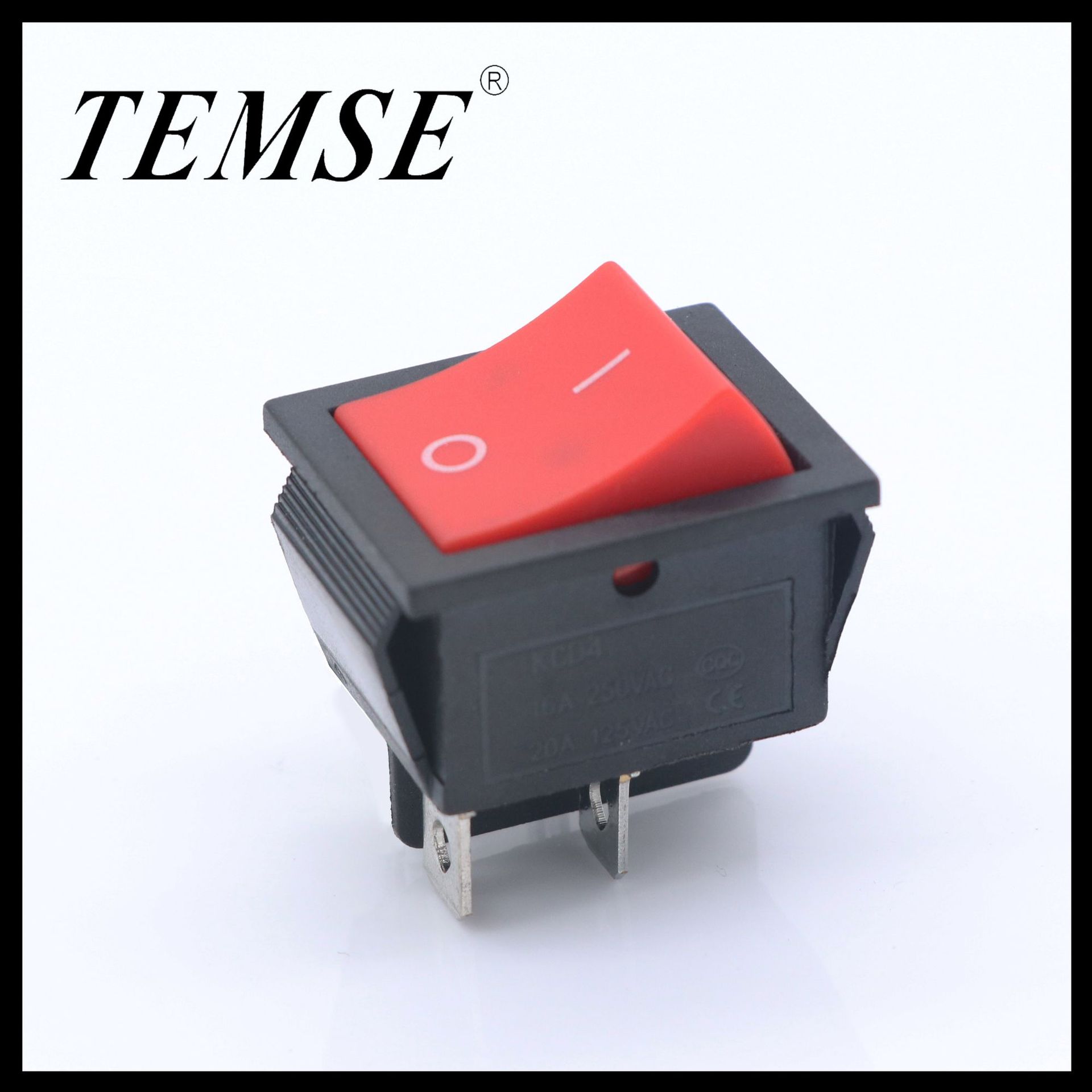 【源头厂家】4脚无灯家用电器烤箱红色翘班开关16A外贸船型开关IO