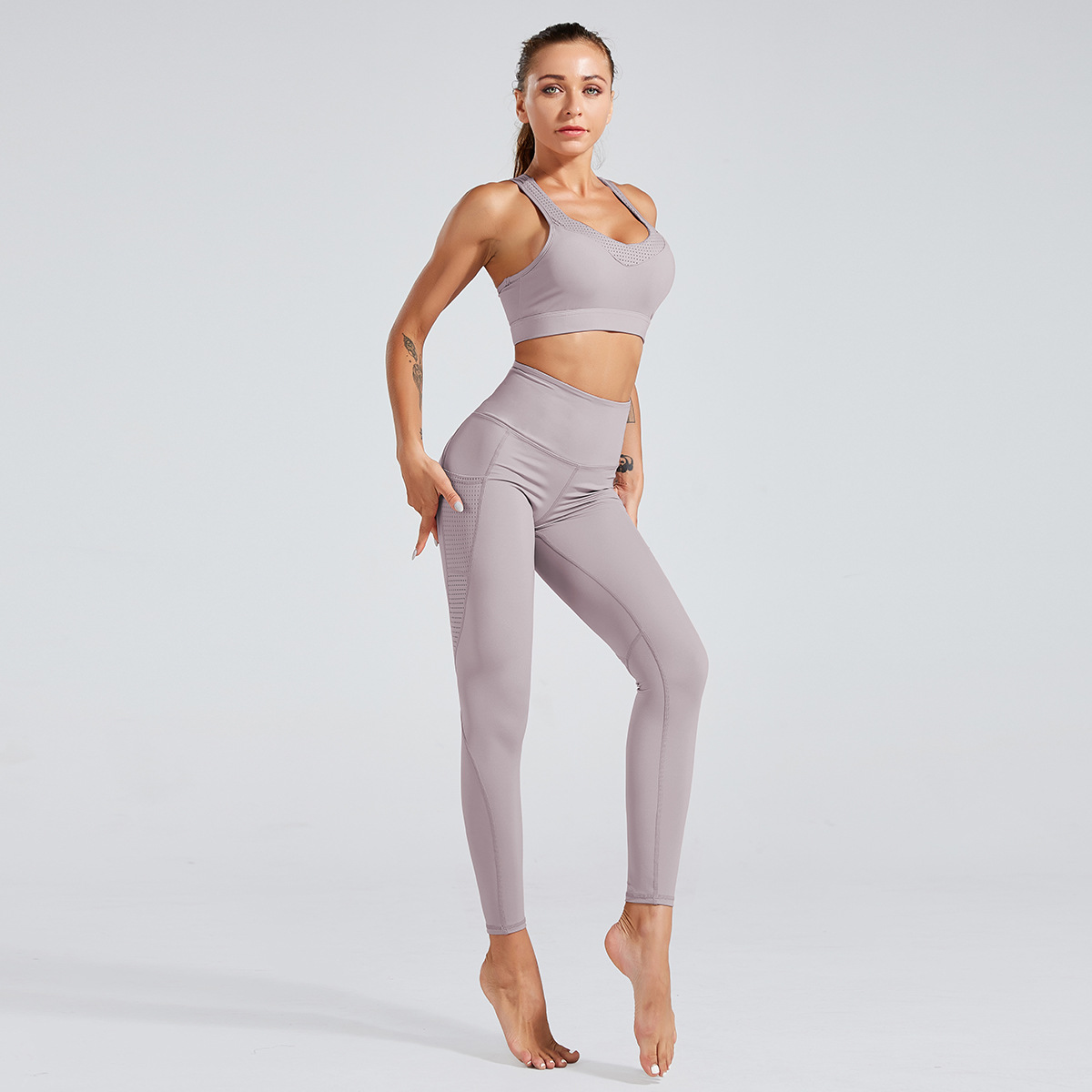 women s high waist tight quick-drying yoga suit NSNS12245