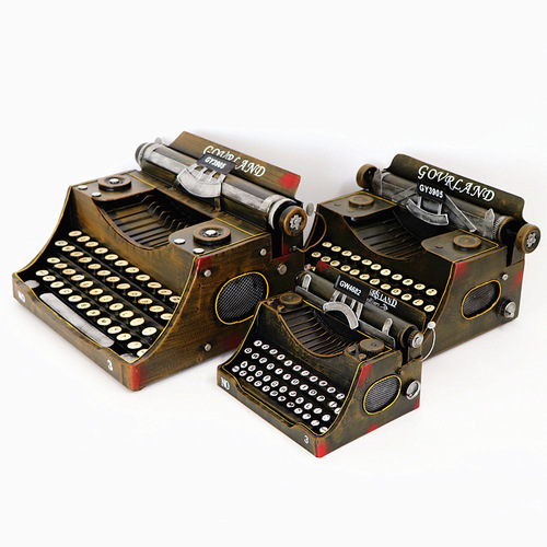Vintage antique typewriter wrought iron model Photo Road bar store retro soft decoration ornaments