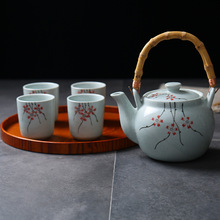 釉下彩功夫茶壶 茶杯 提梁茶壶茶水组茶壶水杯水壶 创意茶具 套装