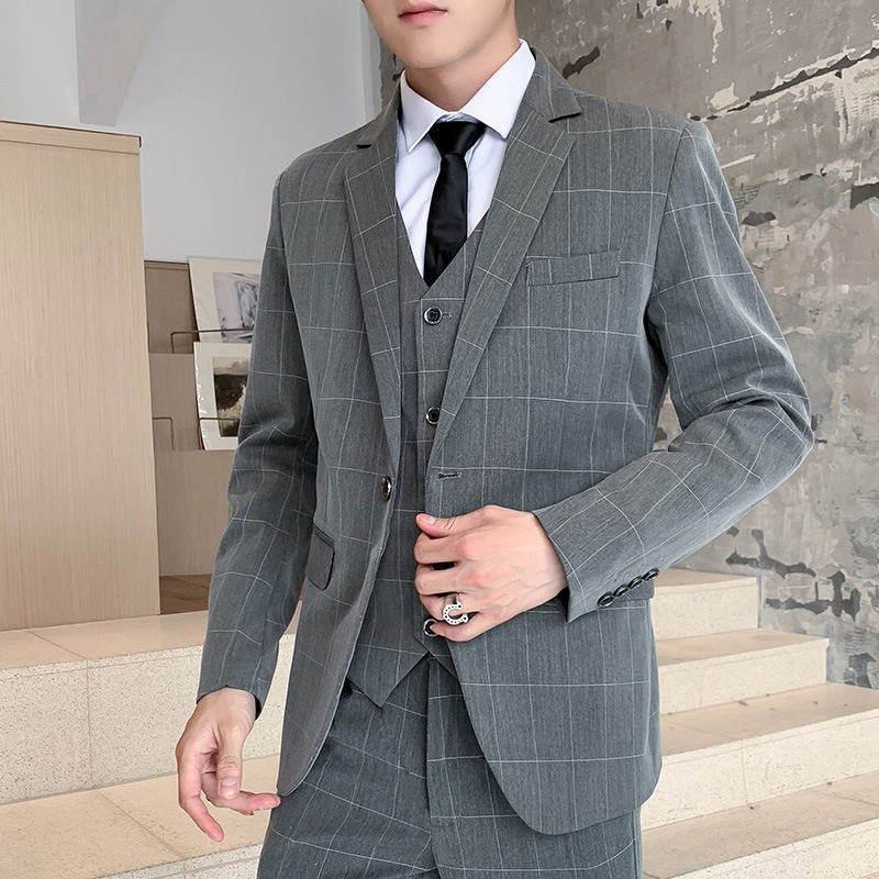 Self cultivation Three suit suit man business affairs leisure time Teenagers Blazer coat marry full dress Business Suits
