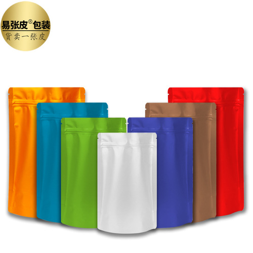 Frosted color aluminum-plated self-standing self-sealing packaging bag tea bag snack bag green tea black tea zipper bag sealed bag
