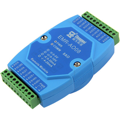 485通讯控制的8路0-10V电压模拟量输出模块 Modbus RTU协议AO08-U|ms