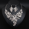 Crystal, necklace and earrings, set, dress for bride, accessories, European style
