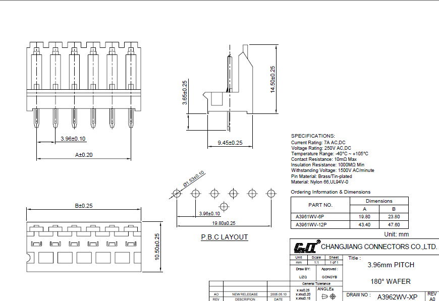 供应A3962(90331)线对板连接器90331-1008  90331-1003