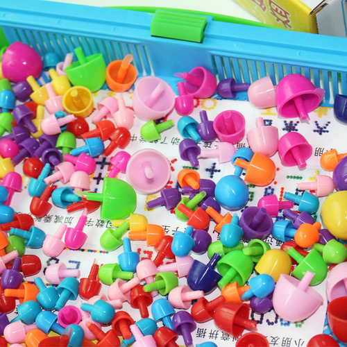 Children's Mushroom Nails, Puzzle Mushroom Pins, 296 Piece Combination Puzzle, Handmade DIY Toys