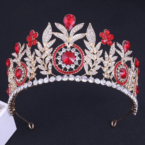 Wedding party bridal crown luxury alloy leaves with diamond crown deserves to act the bride