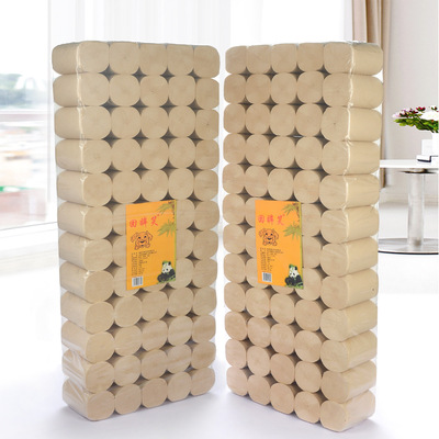 厂家直销回眸笑竹浆本色10斤60卷卫生纸批发实惠装