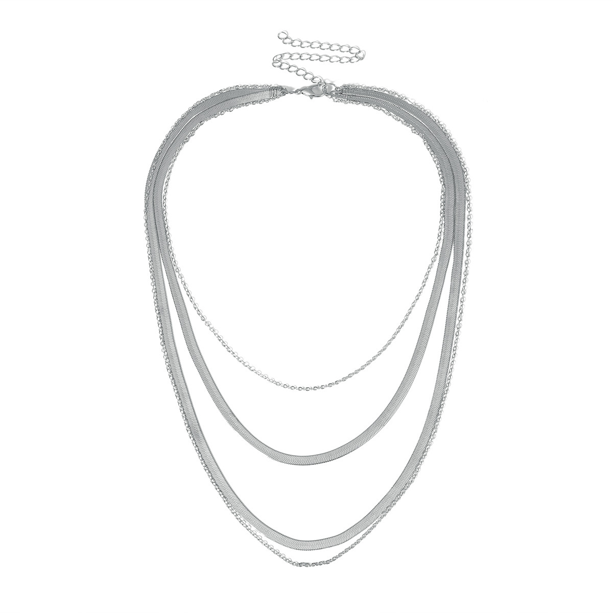 Fashion Thick Cross Chain Punk Geometric Snake Bone Chain Multilayer Necklace display picture 6