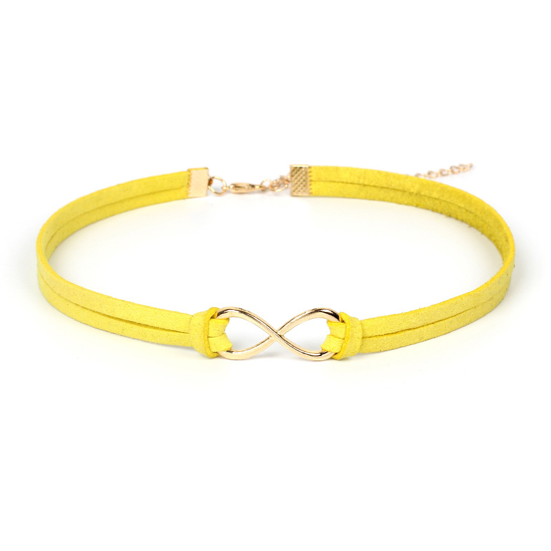 7g Weight Necklace Classification Women'S Gender Royal Blue, Lake Blue, Grey, Beige, Green, Wine Red, Yellow, Black Color New Hot-saling 8 Word Infinite Korean Velvet Rope Short Choker 2