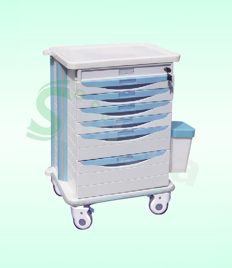 医用ABS抢救车储物推车急救车救护车心腹复苏工具车医用推车