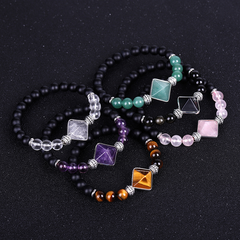 Fashion Ball Stone Beaded Inlay Artificial Crystal Bracelets 1 Piece display picture 3