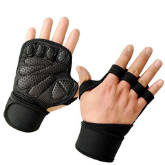 Weightlifting gloves with LOGO customization, anti-callus men's wrist guards, silicone, five-finger cutout, roller skate half-finger fitness gloves