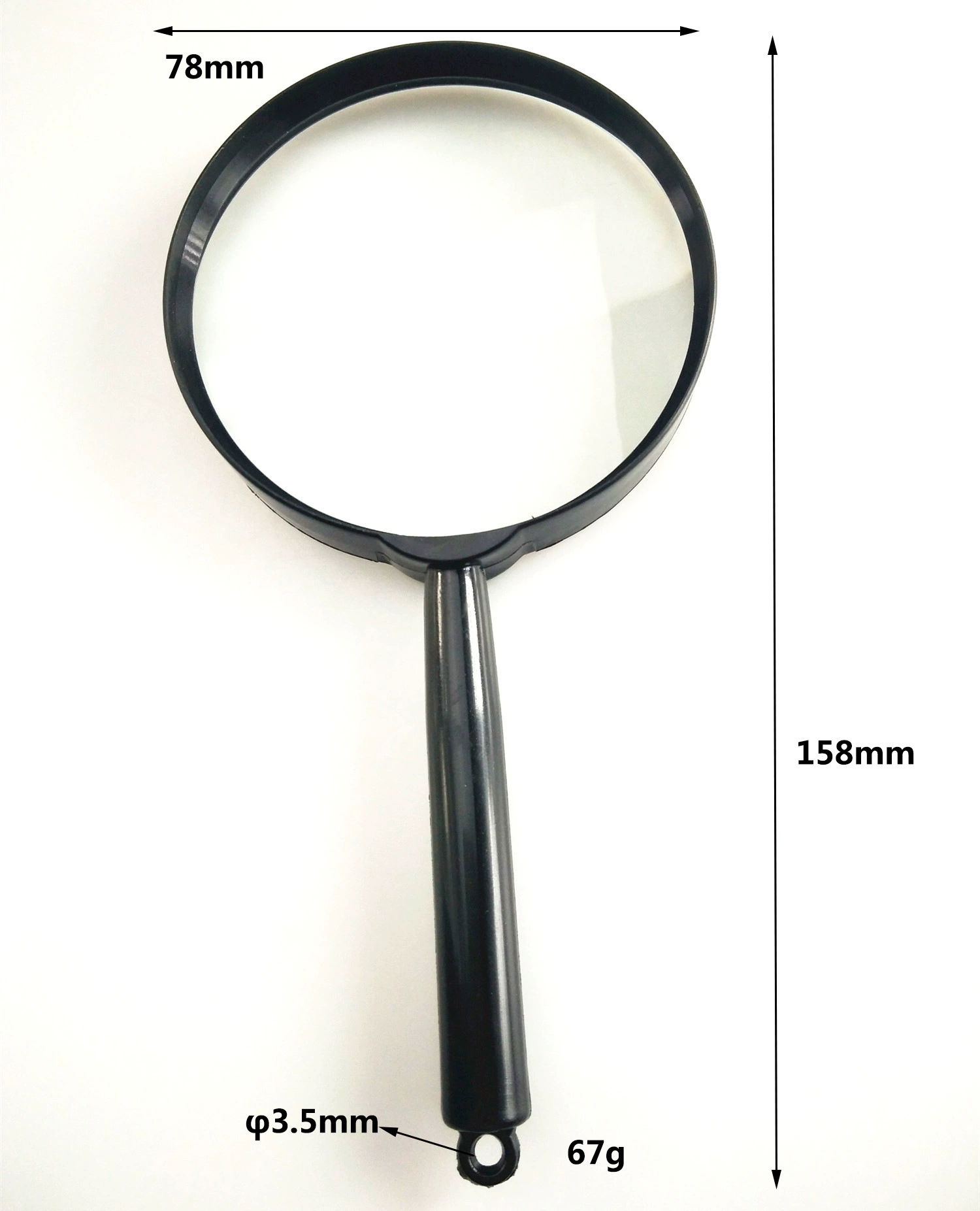 5x75 Пластиковая ручная Лупа с прямой ручкой и считыванием отверстий HD Оптическая стеклянная лупа