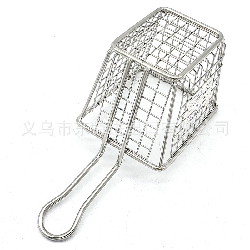 Factory direct sales of stainless steel frying baskets and sieves, French fries frying baskets, deep-frying baskets, filters and sieves, snack and pastry baskets and frames detail image 17