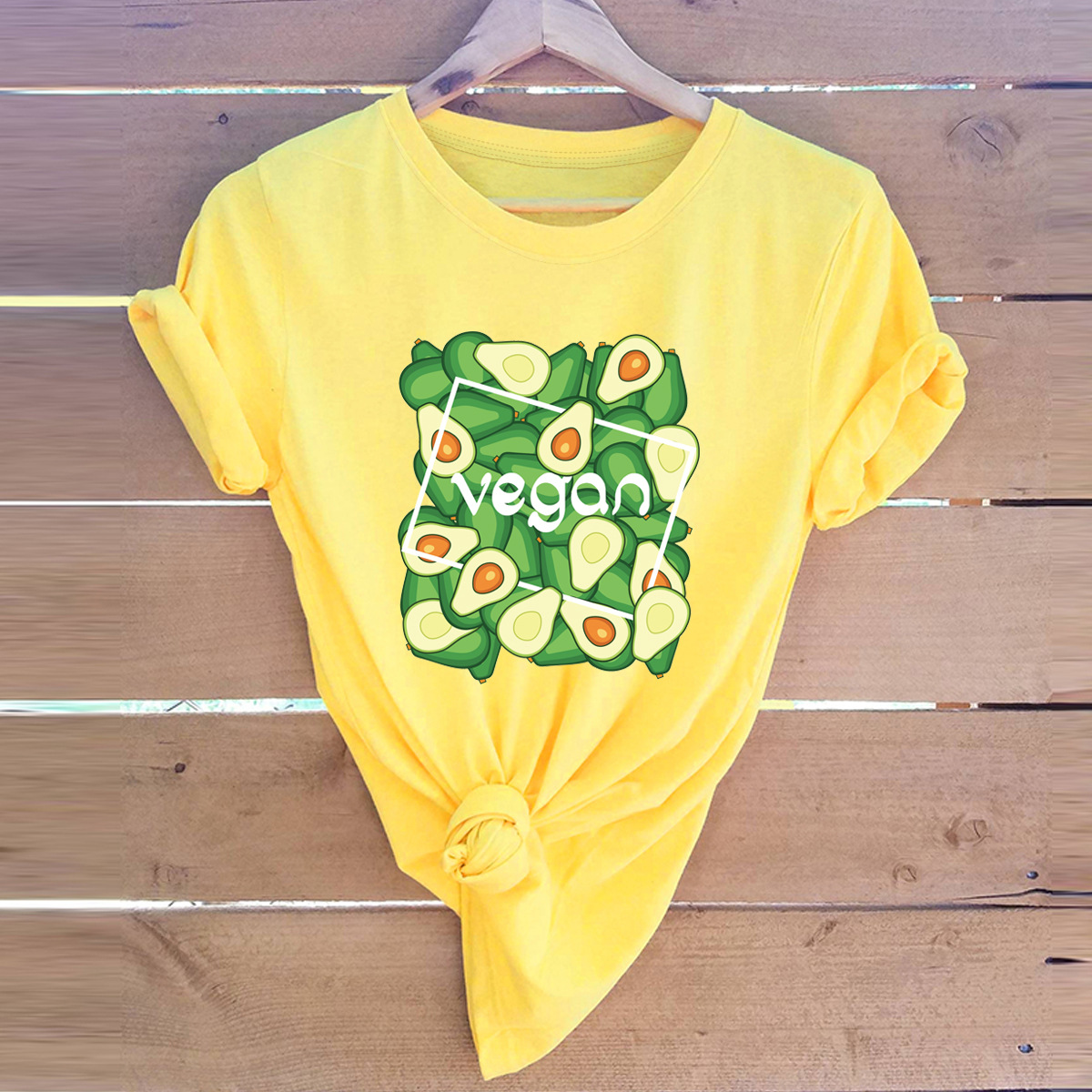 camiseta de mujer de manga corta de aguacate abstracto de talla grande NSSN2583