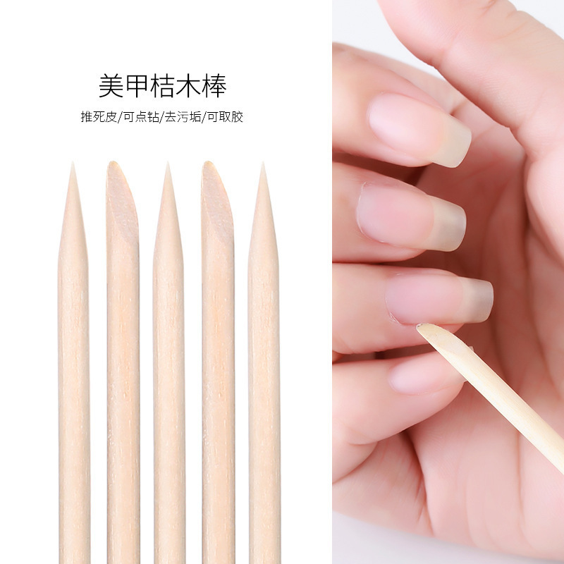 Nail art tools and supplies orange sticks to remove nails and dead skin to clean dirt point drill pen nail art to press Beech sticks