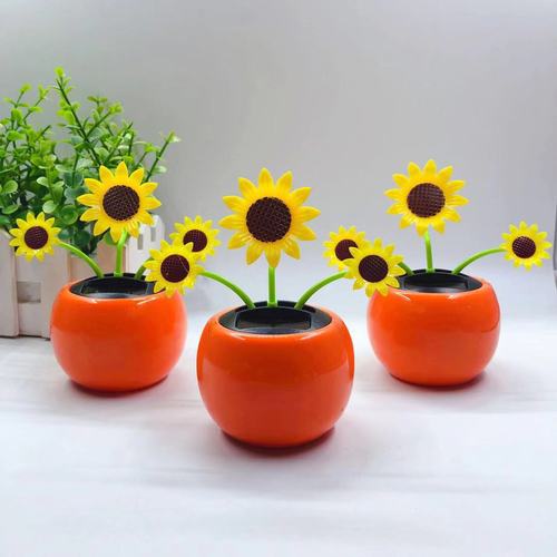 Cross-border best-selling solar swing car ornament creative sunflower car decoration accessory dropshipping one piece