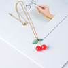 Japanese cherry red necklace, cute accessory, choker, simple and elegant design