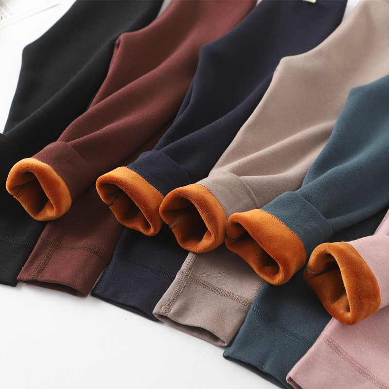 批发儿童加绒打底裤无骨缝春秋弹力超柔珍珠绒长裤保暖裤厂家直销|ms