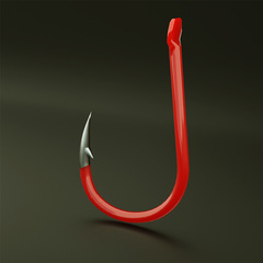 Gamma Fish Hook, IseNi Red, Treble Hook Competing Hook, Offshore Trolling Fishing Hook