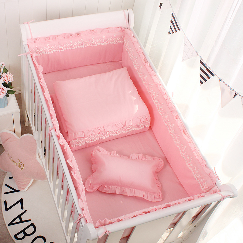 Princess Style Solid Color Lace Baby Bed Baby Bedding Baby Bedding All Seasons Universal Cotton