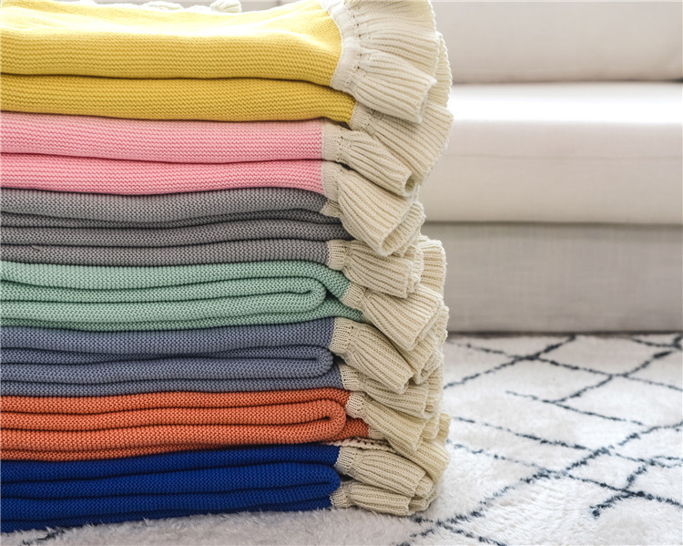 Lehká luxusní severská jednoduchá celobavlněná černá keprová deka do hotelové ložnice, vlněná deka, povlečení_voghion.com