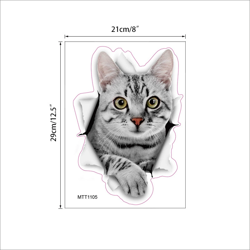 3D retroreflective wall stickers, decorative peel‑and‑stick models (multiple codes)