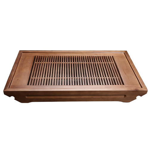 Factory Direct Selling Solid Wood Tea Tray Boat Shaped Oak Drawer Style Home Gongfu Tea Set Serving Plate Wooden Tea Sea Tea Table