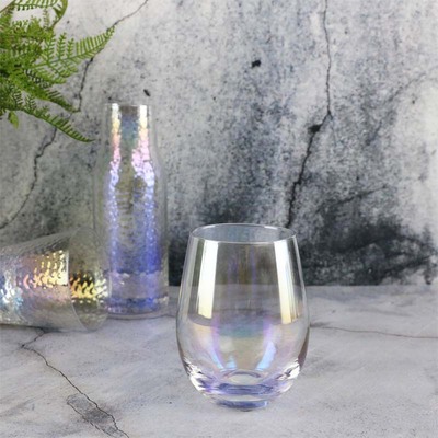 ins梦幻水杯五彩大肚彩虹蛋形玻璃杯创意炫彩果汁饮料慕斯酸奶杯|ms