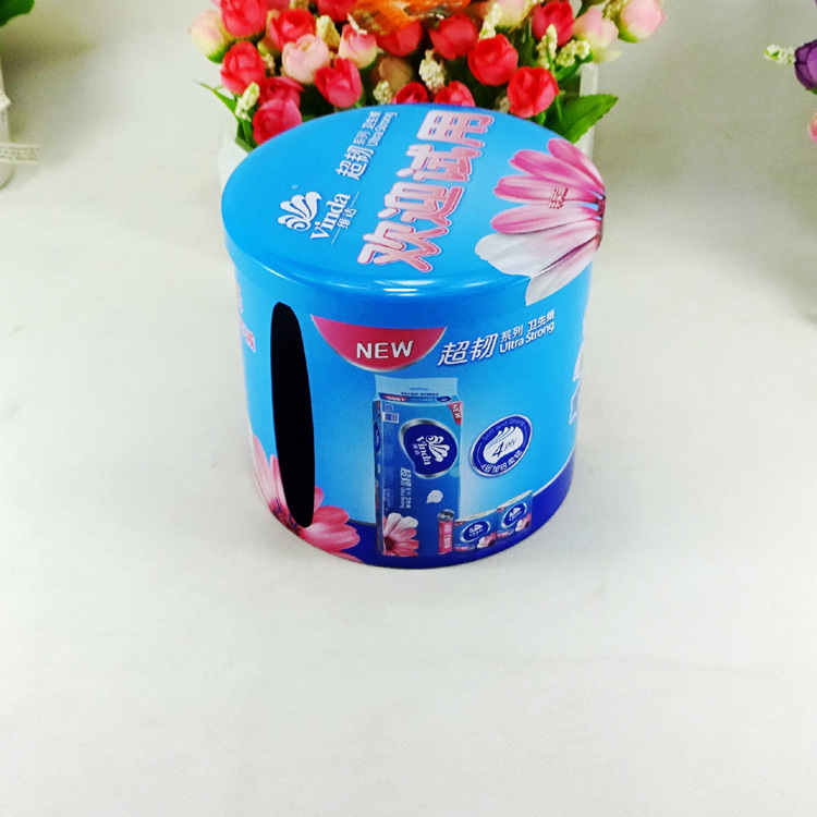 厂家订做创意圆形纸巾筒 各种精致金属纸巾盒 马口铁盒 马口铁罐