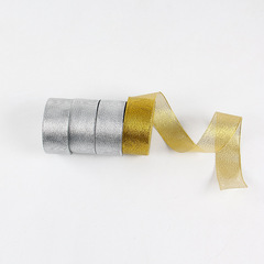 Gold and Silver Icicle Ribbon, Flower Shop Wedding Celebration Floral Ribbon, Gift Packaging Bow Ribbon, Wedding Car Decoration